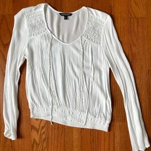 Express Long Sleeve Lightweight Boho Lace Top
